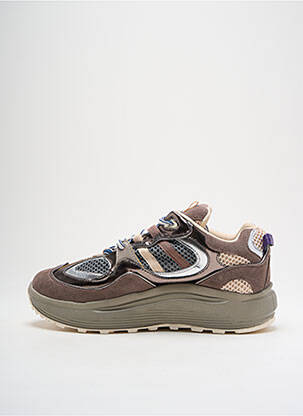 Baskets matière lisse talon de 4 à 6cm marron EYTYS femme