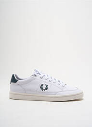 Baskets matière lisse bout rond blanc FRED PERRY homme