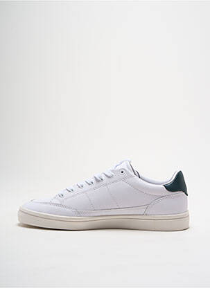 Baskets matière lisse bout rond blanc FRED PERRY homme