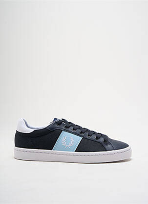 Baskets tissage satiné bout rond bleu FRED PERRY homme