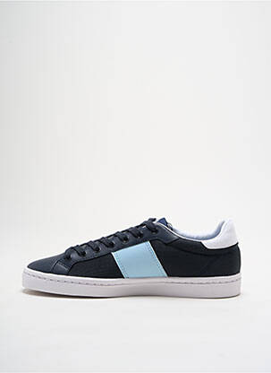 Baskets tissage satiné bout rond bleu FRED PERRY homme