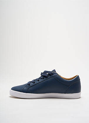 Baskets matière lisse talon compensé bleu FRED PERRY homme