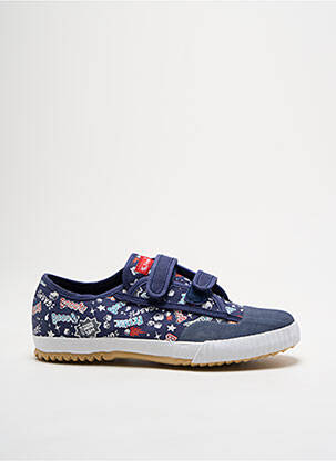 Baskets impression bout rond bleu FEIYUE enfant