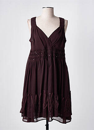 Robe mi-longue tissage crêpe fines bretelles rouge MAIS IL EST OU LE SOLEIL femme
