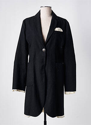 Manteau long coupe cintrée sans capuche noir ONE STEP femme