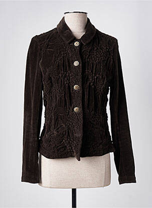 Veste casual col chemisier marron VILLARET femme