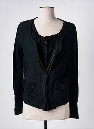 Veste casual col rond noir IKKS femme