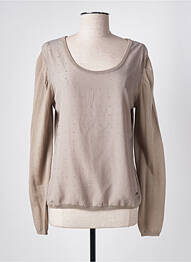 Pull resserrée sur le bas manches longues marron CHIPIE femme