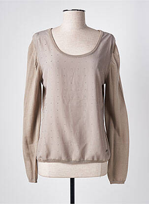 Pull col rond manches longues marron CHIPIE femme