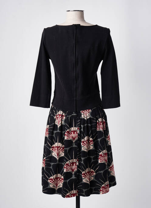 Robe mi-longue manches 3/4 manches 3/4 noir ELIANE ET LENA femme