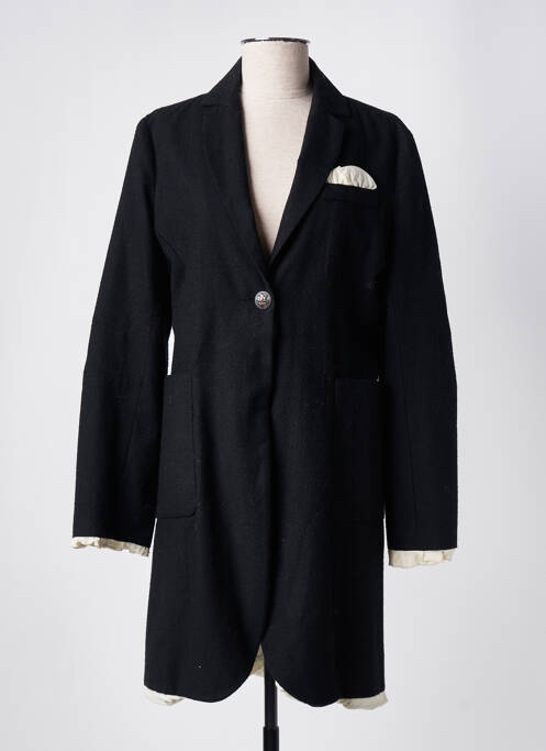 Manteau long noir ONE STEP pour femme