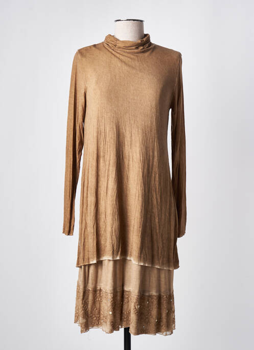 Robe mi-longue marron ELISA CAVALETTI pour femme