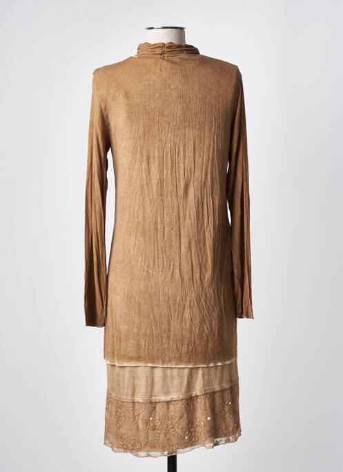 Robe mi-longue marron ELISA CAVALETTI pour femme