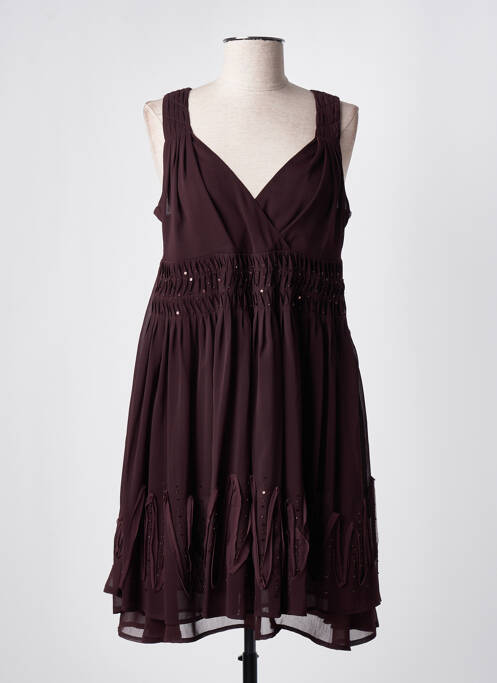 Robe mi-longue rouge MAIS IL EST OU LE SOLEIL pour femme