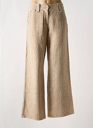 Pantalon flare taille à pinces taille haute beige ELISA CAVALETTI femme