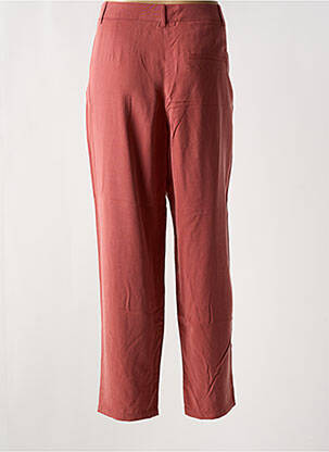 Pantalon droit tissage popeline taille haute rose ONE STEP femme