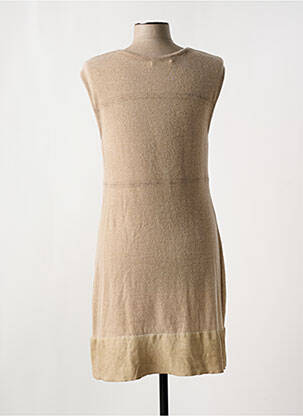 Robe mi-longue sans manche sans manche beige ELISA CAVALETTI femme