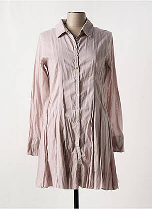 Robe courte manches longues manches longues marron MAIS IL EST OU LE SOLEIL femme