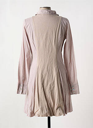 Robe courte manches longues manches longues marron MAIS IL EST OU LE SOLEIL femme