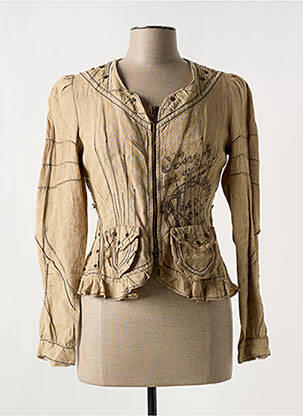Veste casual coupe cintrée beige TRICOT CHIC femme