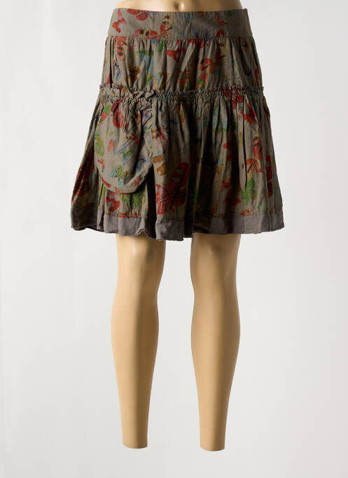 Jupe courte coupe évasée marron ONE STEP femme