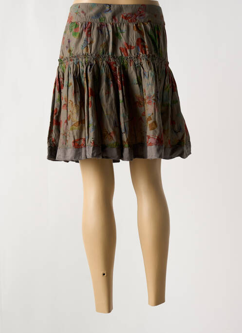 Jupe courte coupe évasée marron ONE STEP femme