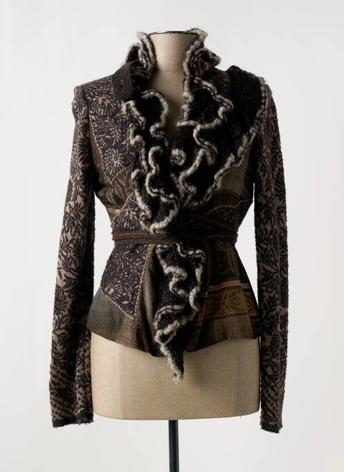 Gilet manches longues marron TRICOT CHIC pour femme