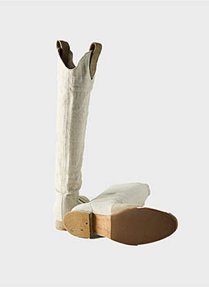 Bottes bout pointu talon plat jusqu'à 3cm beige FLORENCE KOOIJMAN femme