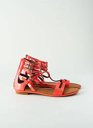 Spartiates talon bas talon plat jusqu'à 3cm orange WHAT FOR femme