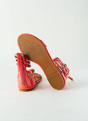 Spartiates talon bas talon plat jusqu'à 3cm orange WHAT FOR femme