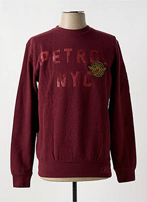 Sweat-shirt tissage jersey manches longues rouge PETROL INDUSTRIES homme