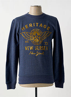Sweat-shirt stretch manches longues bleu PETROL INDUSTRIES homme
