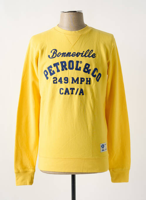 Sweat-shirt broderie manches longues jaune PETROL INDUSTRIES homme