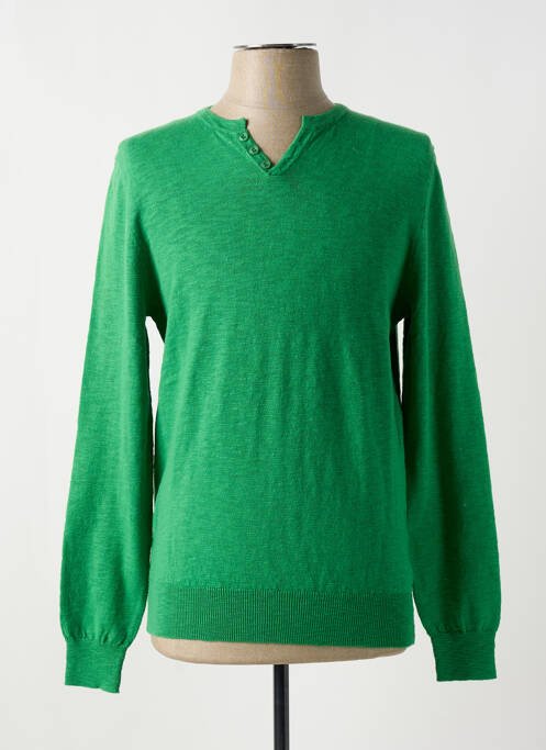 Pull col v manches longues vert HARRIS WILSON homme