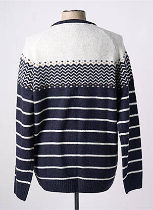 Pull col rond manches longues bleu ELLE EST OU LA MER homme
