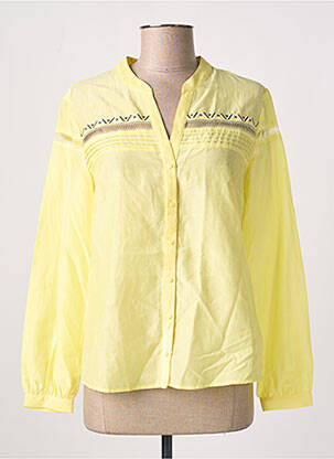 Chemisier coupe cintrée manches longues jaune ONE STEP femme