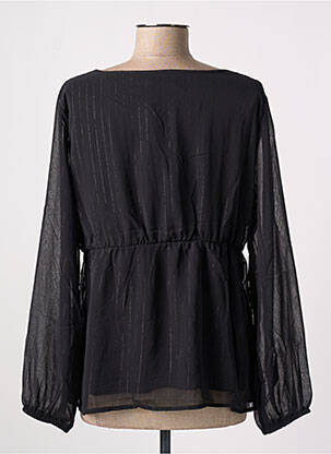 Blouse légère et transparente manches longues noir MEISÏE femme