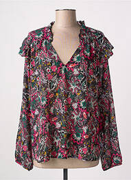 Blouse légère et transparente manches longues noir IKKS femme