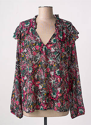 Blouse légère et transparente manches longues noir IKKS femme