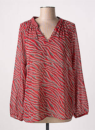Blouse légère et transparente manches longues rouge ONE STEP femme