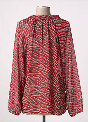 Blouse légère et transparente manches longues rouge ONE STEP femme