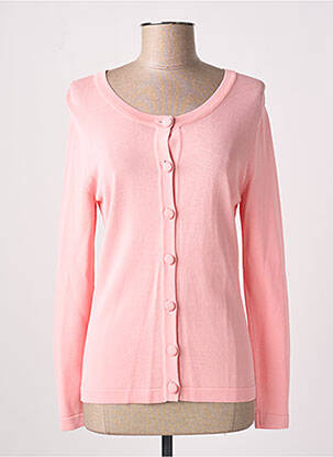 Gilet manches longues col rond rose WEILL femme