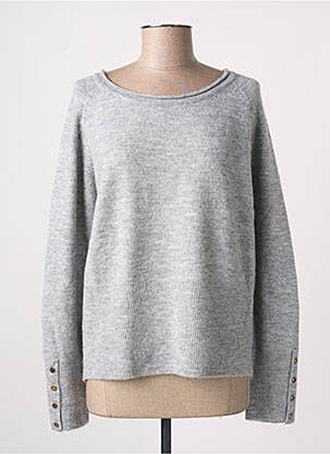 Pull tissage chiné manches longues gris SKATÏE femme