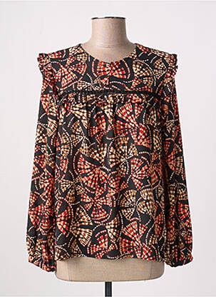 Blouse imprimé fantaisie manches longues noir LA FEE MARABOUTEE femme