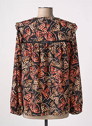 Blouse imprimé fantaisie manches longues noir LA FEE MARABOUTEE femme