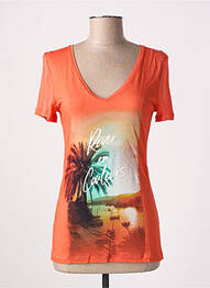 Top tissage jersey manches courtes orange ONE STEP femme