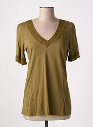 Top tissage jersey manches courtes vert LA FÉE ATELIER BY LA FÉE MARABOUTÉE femme