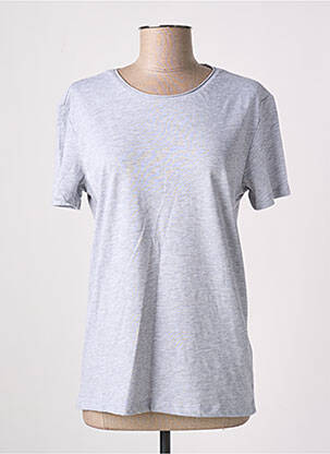 T-shirt tissage chiné manches courtes gris DEFACTO homme