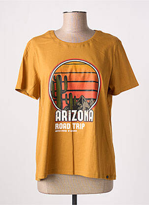 T-shirt imprimé fantaisie manches courtes jaune MADO ET LES AUTRES femme