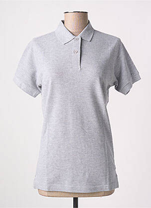 Polo stretch manches courtes gris clair SLAZENGER femme